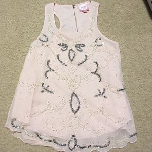 Flows Pink Beaded Tank