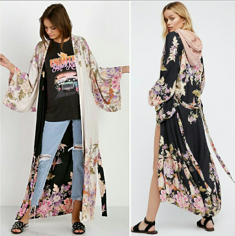 New spell blue skies reversible kimono luxe gypsy - Picture 2 of 7
