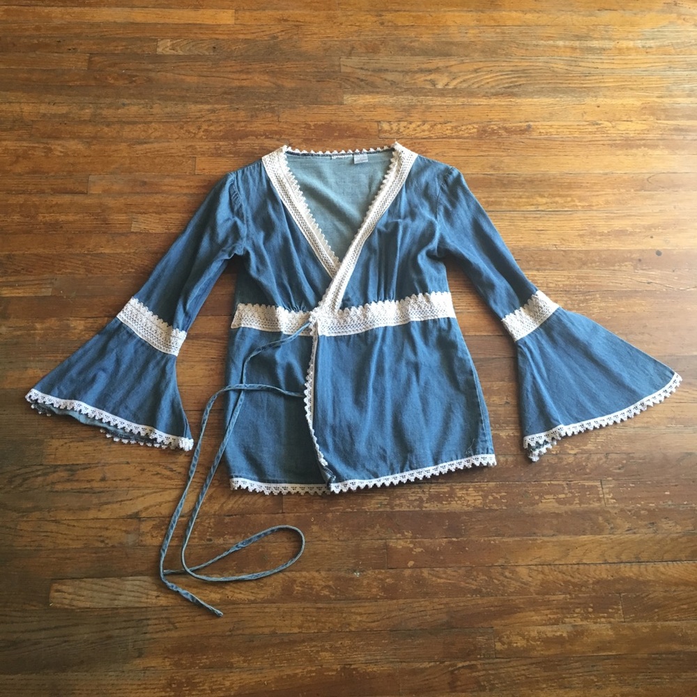 Vintage Bell Sleeve Wrap Top