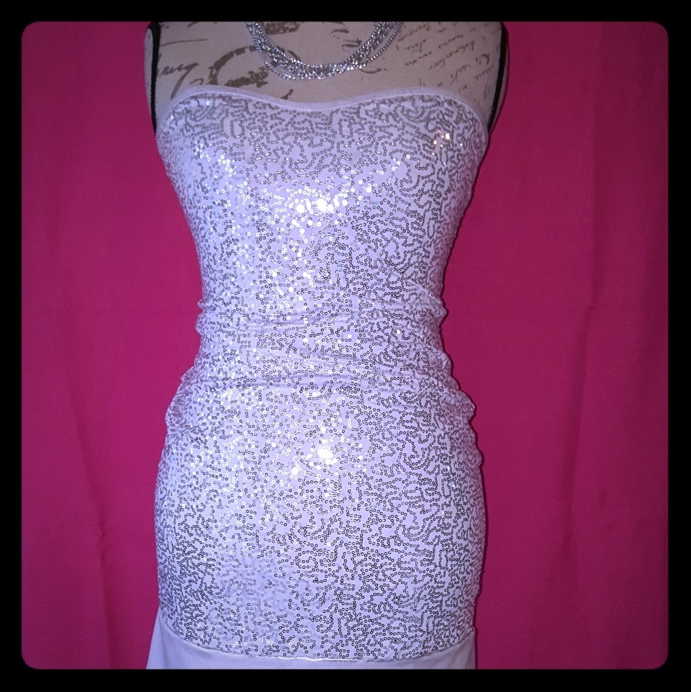Roma Costumes Women's sz Med silver sequined dress