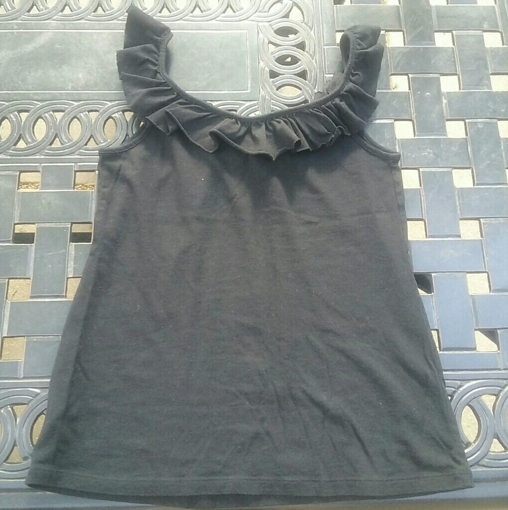 Black ruffle tank