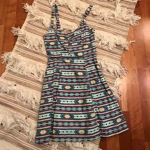 Tribal Print Dress with Adjustable Straps