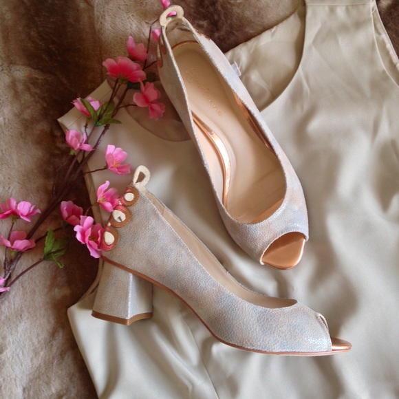 Anthropologie Shoes - Anthropologie Pastel Watercolor Peep Toe Heels