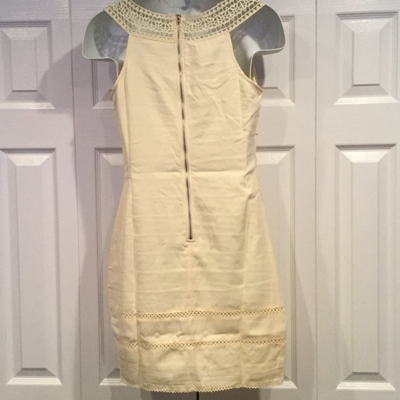 Trim Collar Sheath Style Ivory dress - Picture 6 of 8