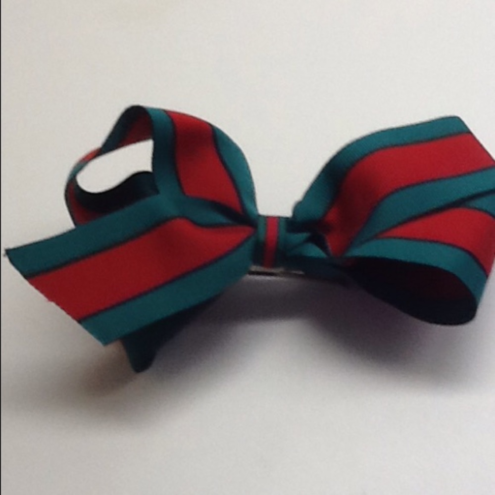 Red, Green, and Black Designer Hairbow