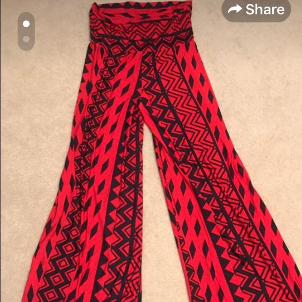Red and Black flare pants, medium