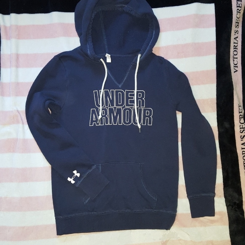 《Under Armour》NEW navy blue hoodie•block letters - Picture 4 of 4