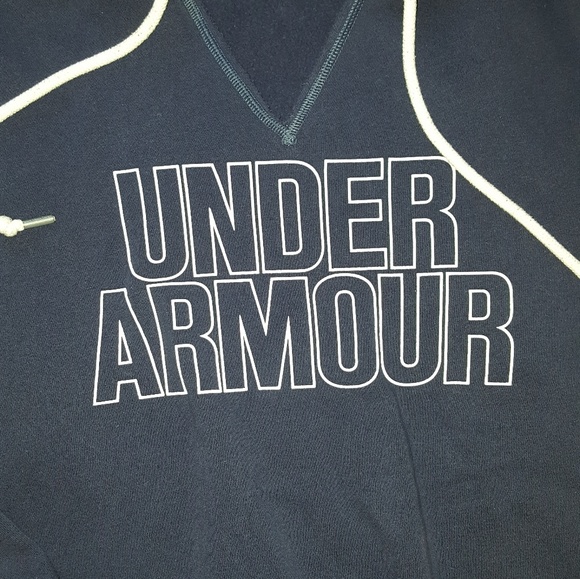《Under Armour》NEW navy blue hoodie•block letters - Picture 2 of 4