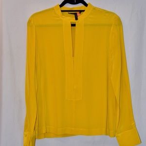 BCBG yellow silk blouse
