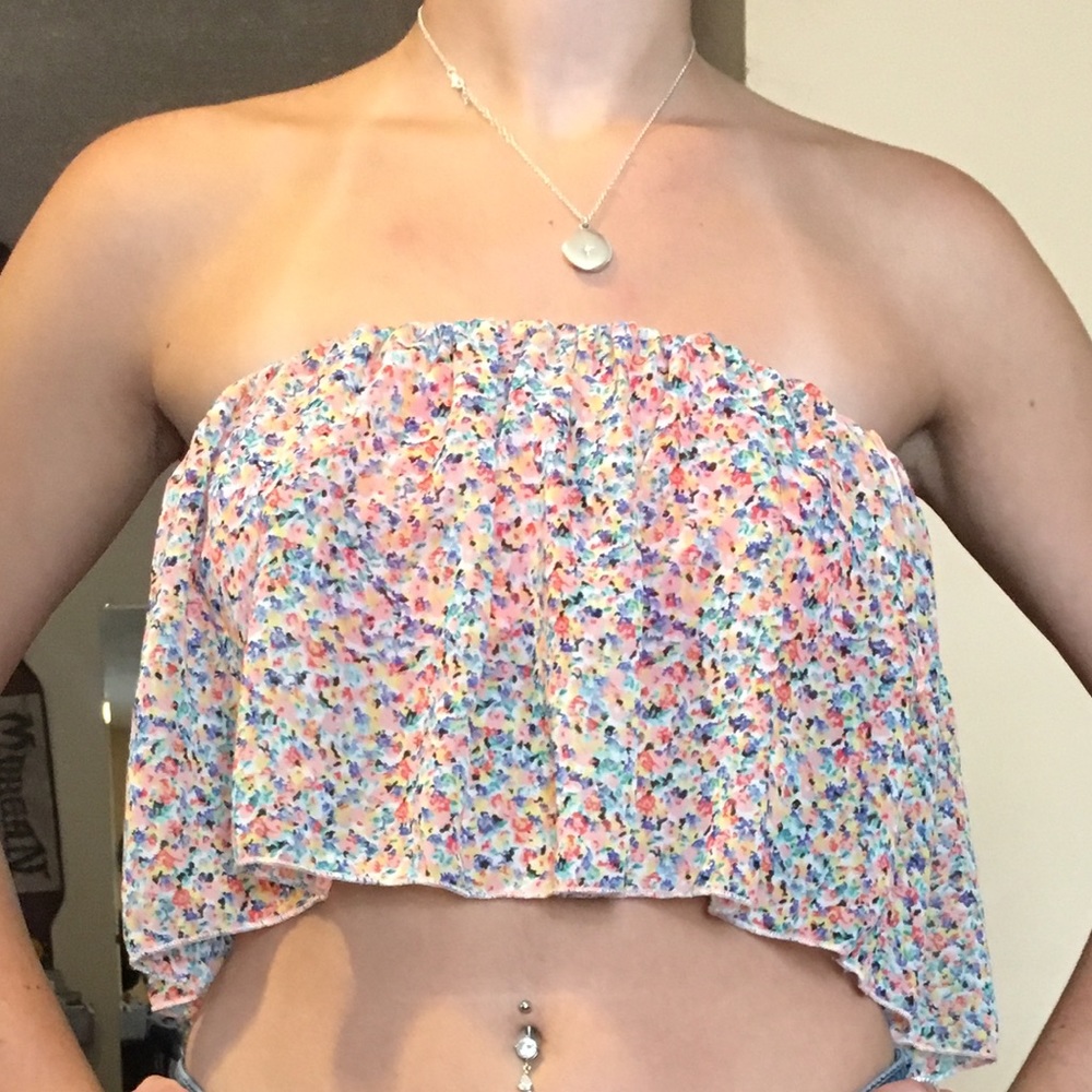 PacSun Strapless Boho Summertime Crop