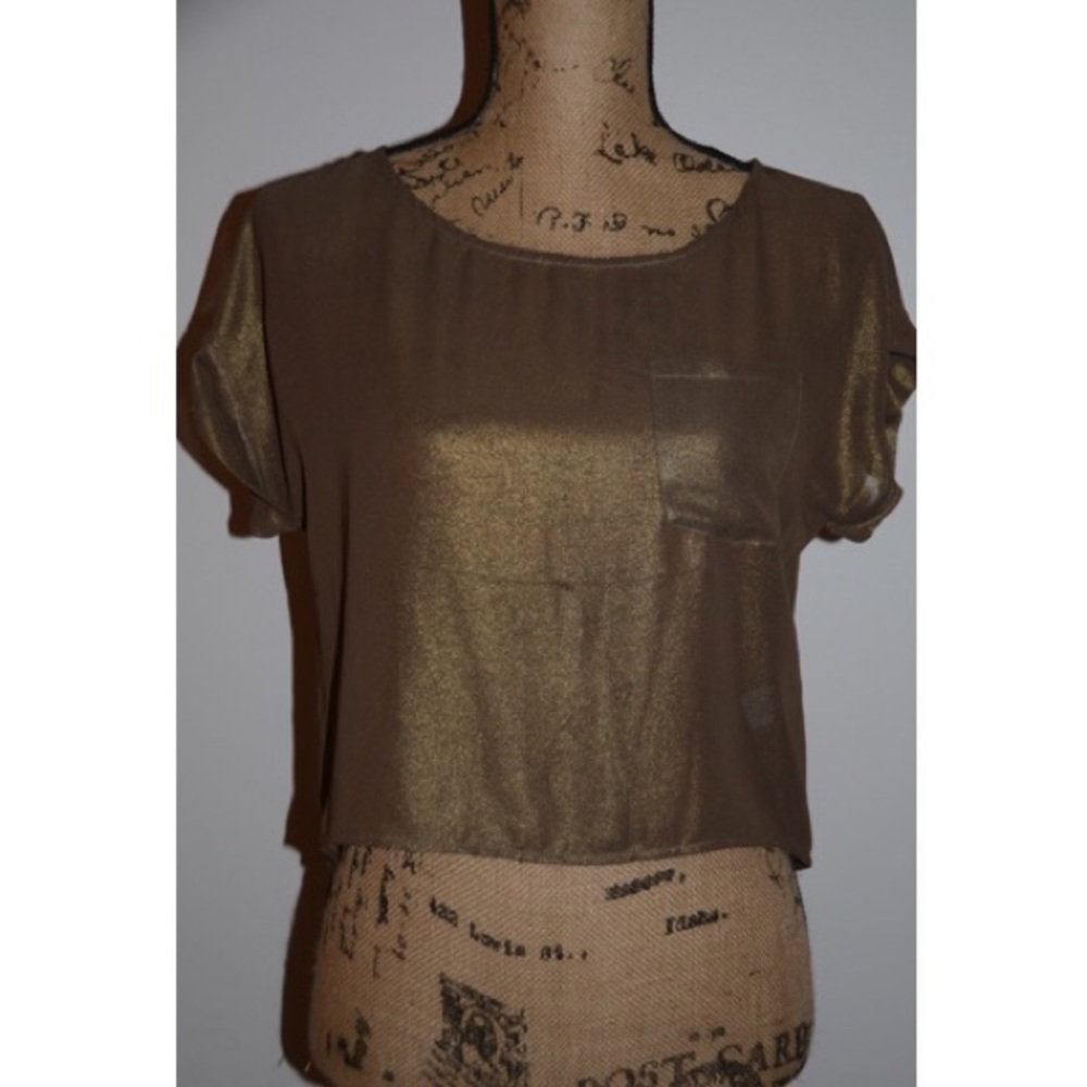 ALI & KRIS Gold Crop Top