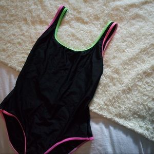 80's neon and black one piece!