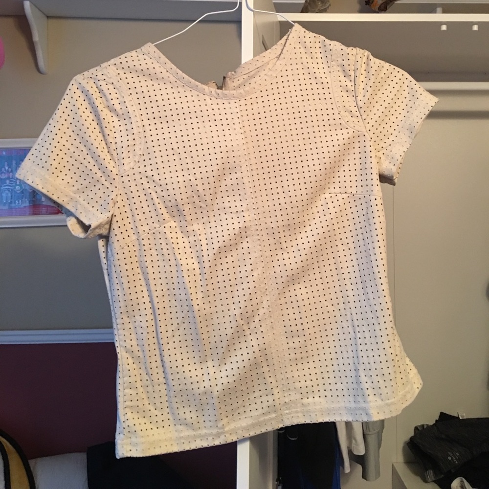 Tan leather shirt