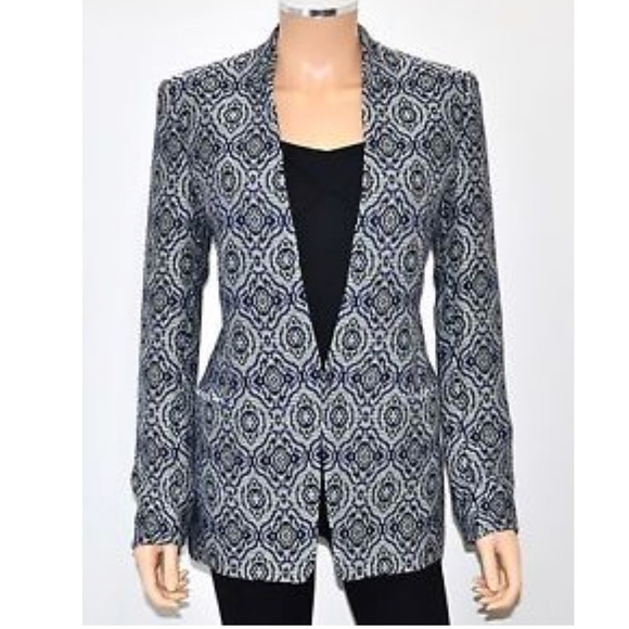 Banana Republic - Collarless Patterned Blazer sz 8 - Picture 2 of 4