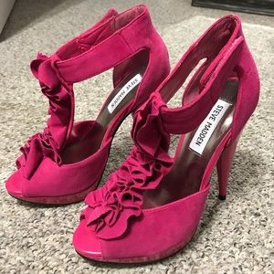 Steve Madden platform pink suede heels Sz 6.5