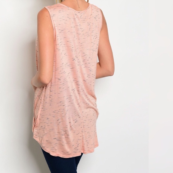 Peach & Black Marled Crisscross Tunic - Picture 6 of 6