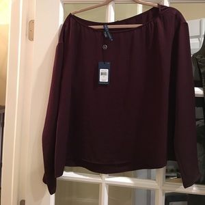 Maroon silk Ralph Lauren blouse