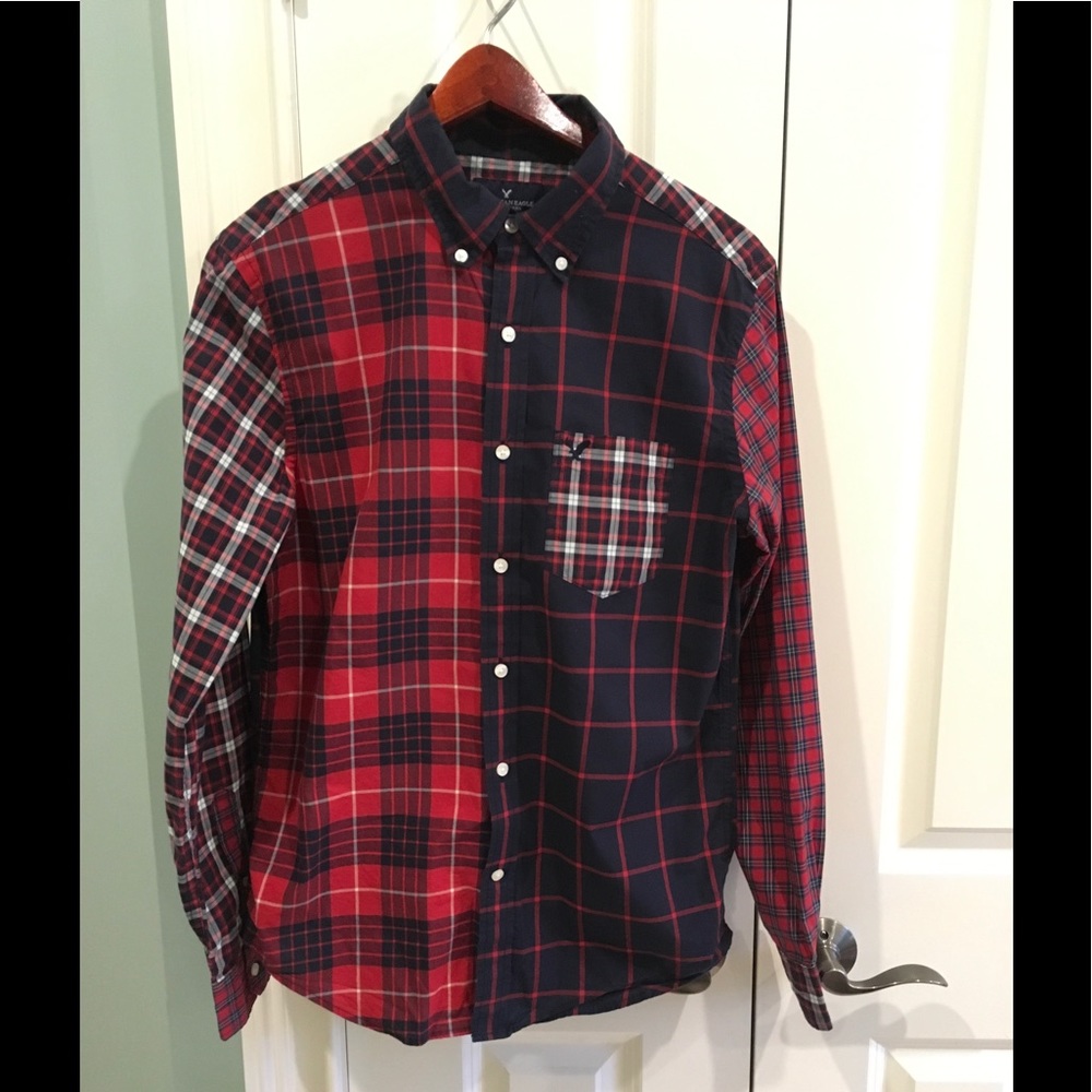 American Eagle Plaid Button Up