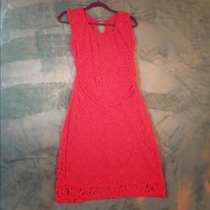 Chealsea & Violet Coral red lace dress