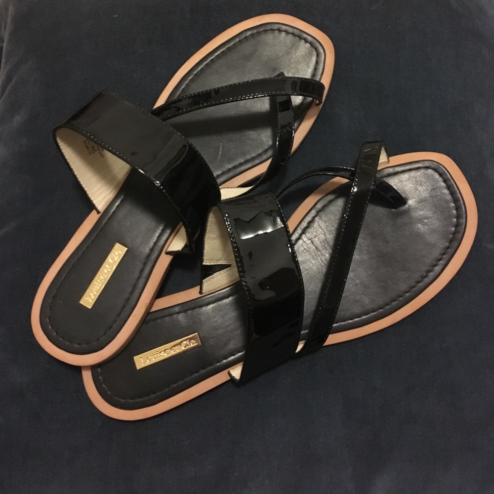 Louise et Cie Patent Leather Sandal Thong Flats 9
