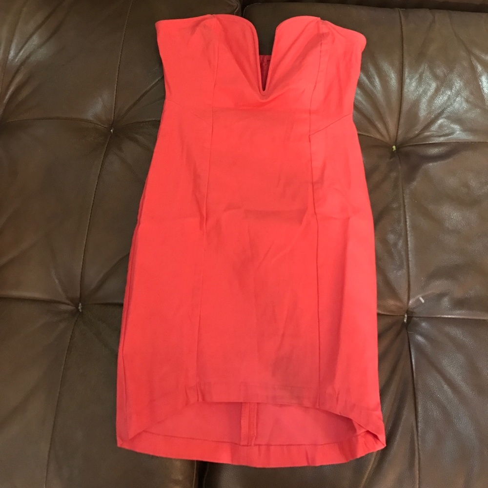 CORAL STRAPLESS SWEETHEART NECK NASTY GAL DRESS