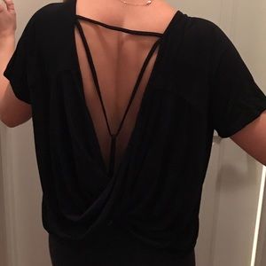 Black Strappy Back Tee