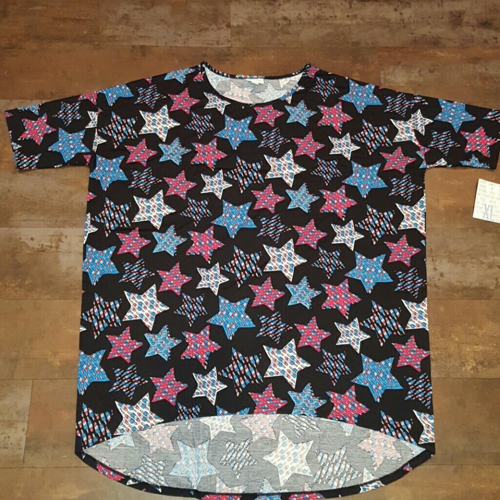 Lularoe AMERICANA BOMBPOP STARS UNICORN XL IRMA