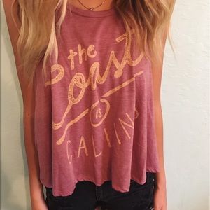 dark pink The Coast is Calling Tank top