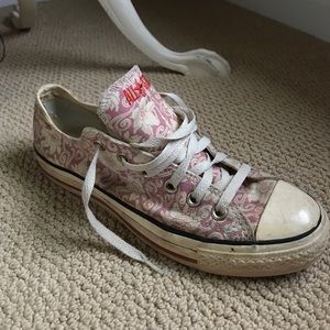 Light pink floral converse