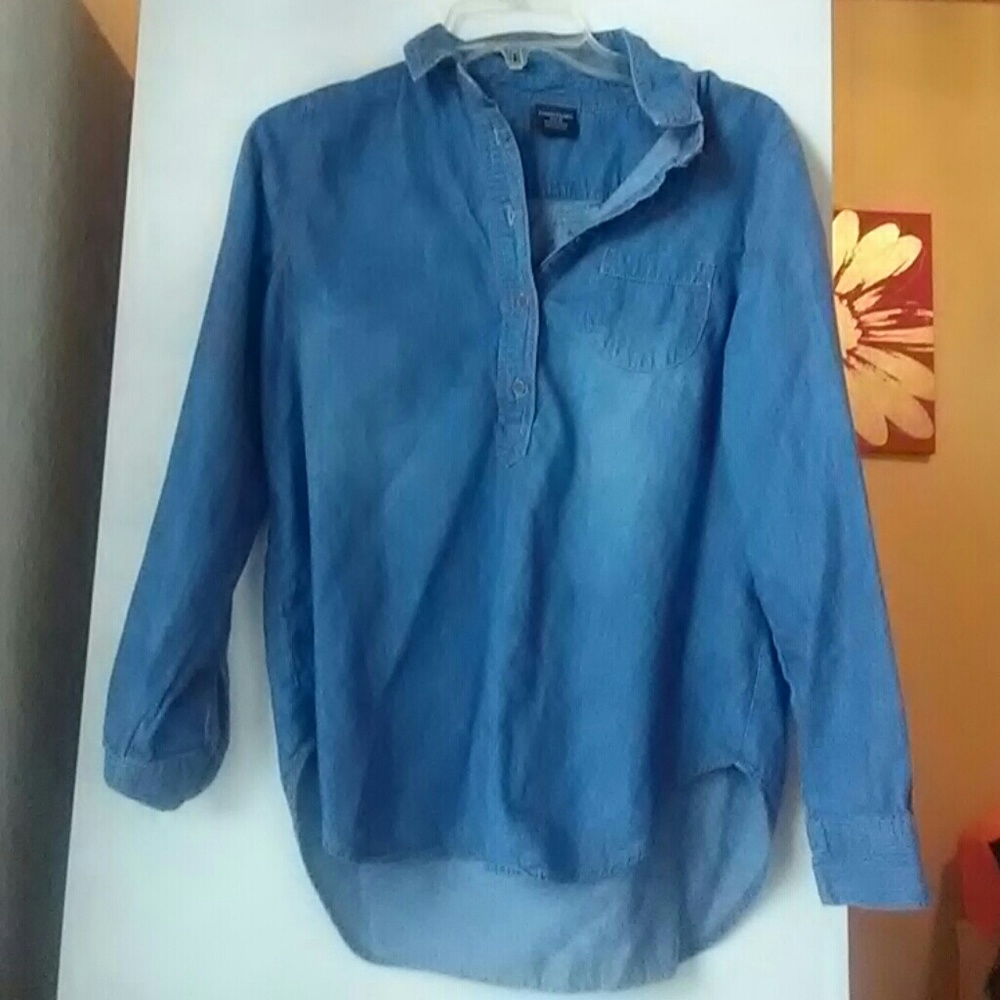 Blue  button up shirt