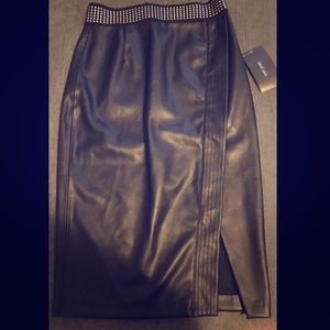 Zara Leather Midi Skirt