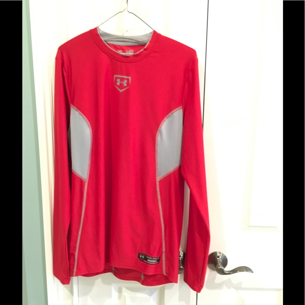 NWOT Under Armour Red Baseball Shirt