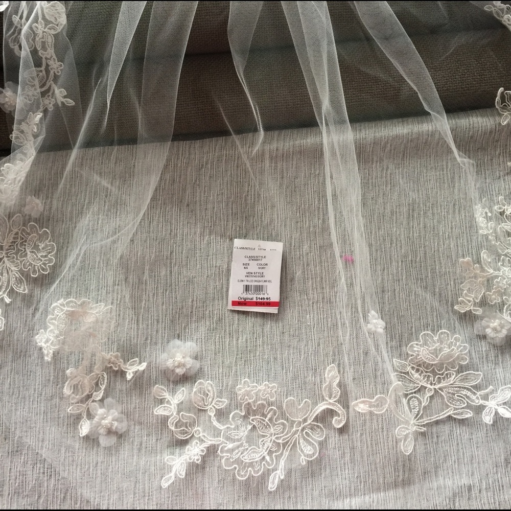 Davids Bridal floral beaded veil! Beautiful!