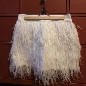 Club Monaco Dace White Feather Mini Skirt