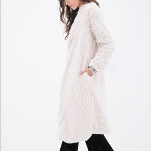 Long Fluffy White Jacket