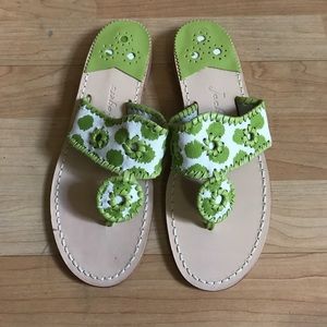 NWOT Jack Rogers Cabo Canvas Sandals, Lime