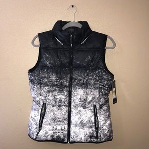 Black & white windbreaker vest