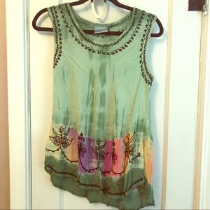 Sleeveless Embroidered Top