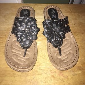 Flower Wedge Flip Flop
