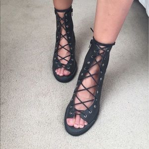 Jeffrey Campbell Meriwidow Lace Up Boots