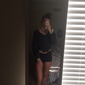 cute black and cream crop jacket