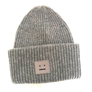 NEW Acne studio grey pansy H Beanie unisex