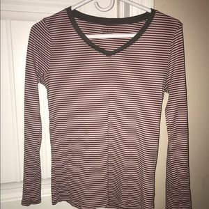 Pink and grey striped long sleeve merona shirt