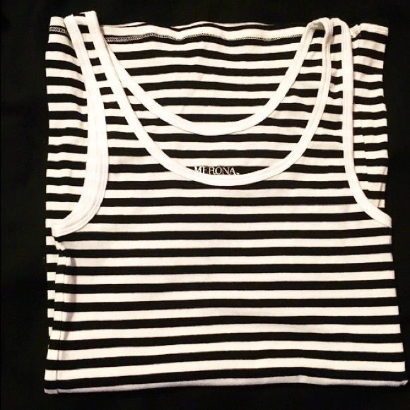 ✨⚪️Striped Tank ⚫️✨ - Picture 3 of 4