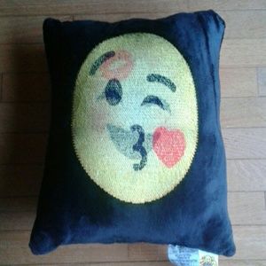 Sequin hologram emoji pillow😘😍NWOT