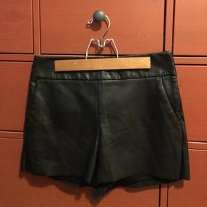 Express High Rise Faux Leather Shorts