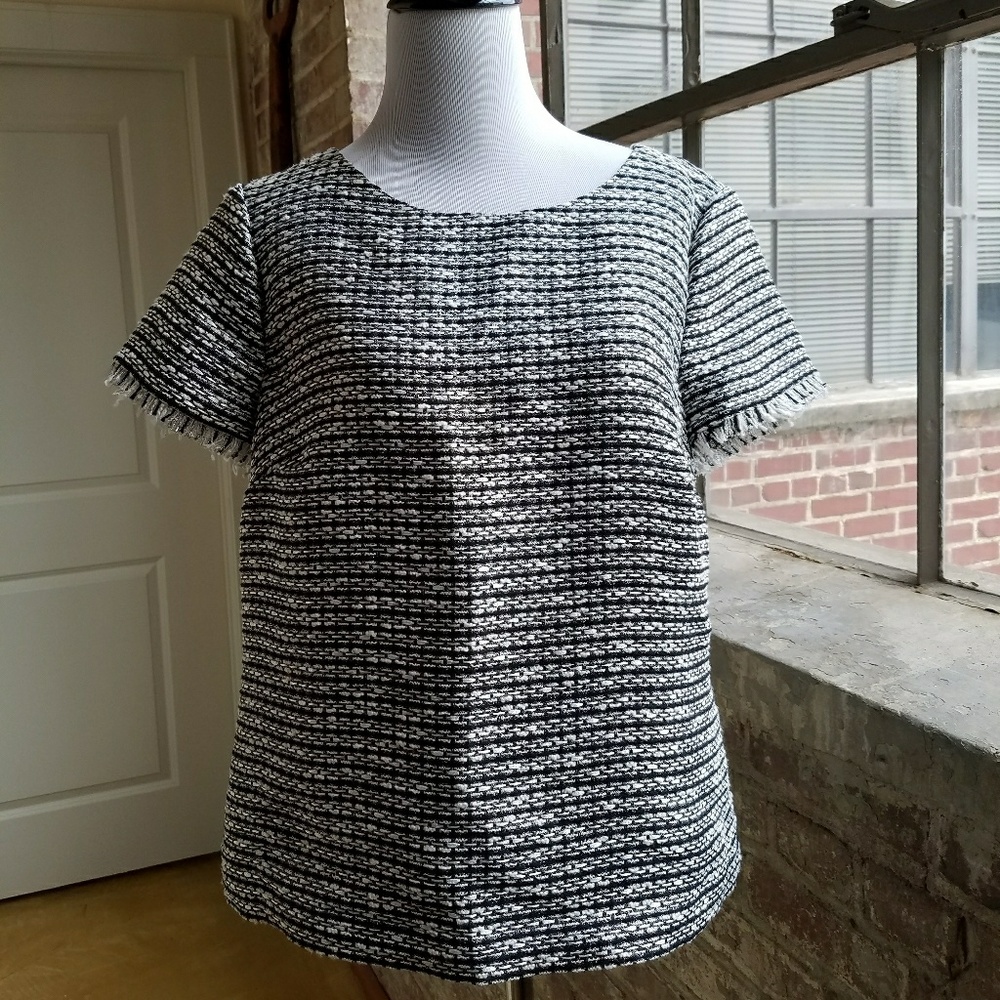 Talbots Tweed Short Sleeve Blouse, 10P