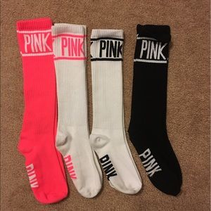 Set of 4 VS pink mid calf socks
