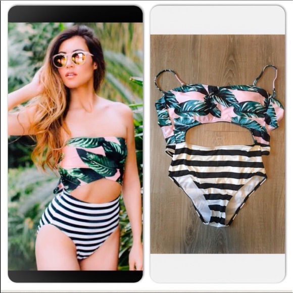 🎉HP🎉Tropical High Waist One Piece 1 SMALL LEFT - Picture 3 of 8