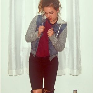 Free People denim knit jacket